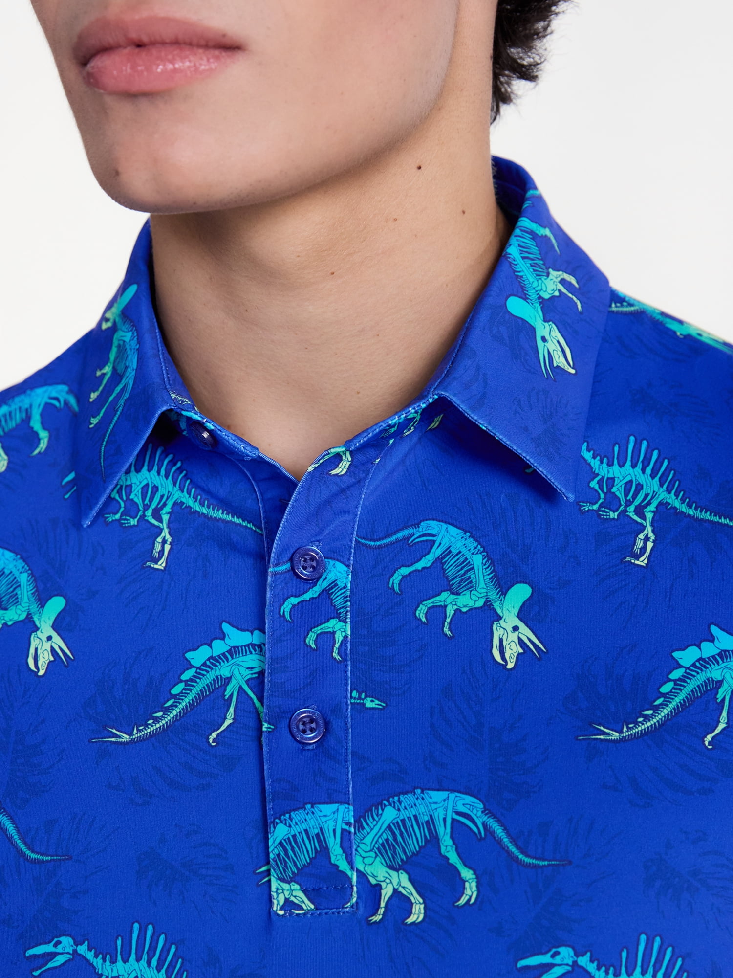 Birdie Bound Men's and Big Men's Jurassic Ombre Print Golf Polo Shirt, Sizes XS-4XLT