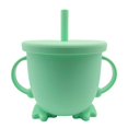 thumbnail image 2 of Taza de Silicona Hugo para Bebés Prueba de Alimentación de Aprendizaje Verde, 2 of 10