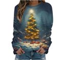 thumbnail image 1 of lcziwo Offres Prime Chandails en Molleton de Noël Col Rond pour Femmes, T-Shirts de Noël pour Femmes 2024 Imprimé Arbre de Noël Scintillant Chandails en Molleton Col Rond Chandail Tunique Rouge,m, 1 of 4