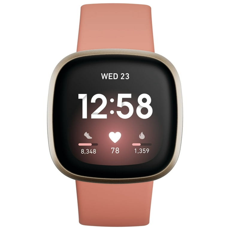  Fitbit Versa 3 Health & Fitness Smartwatch with GPS, 24/7 Heart  Rate, Alexa Built-in, 6+ Days Battery, Black/Black, One Size (S & L Bands  Included) : Sports & Outdoors