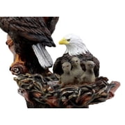 Wildlife Habitat Bald Eagle Family In Nest Statue 12H Eagle Mate With Nestlings
