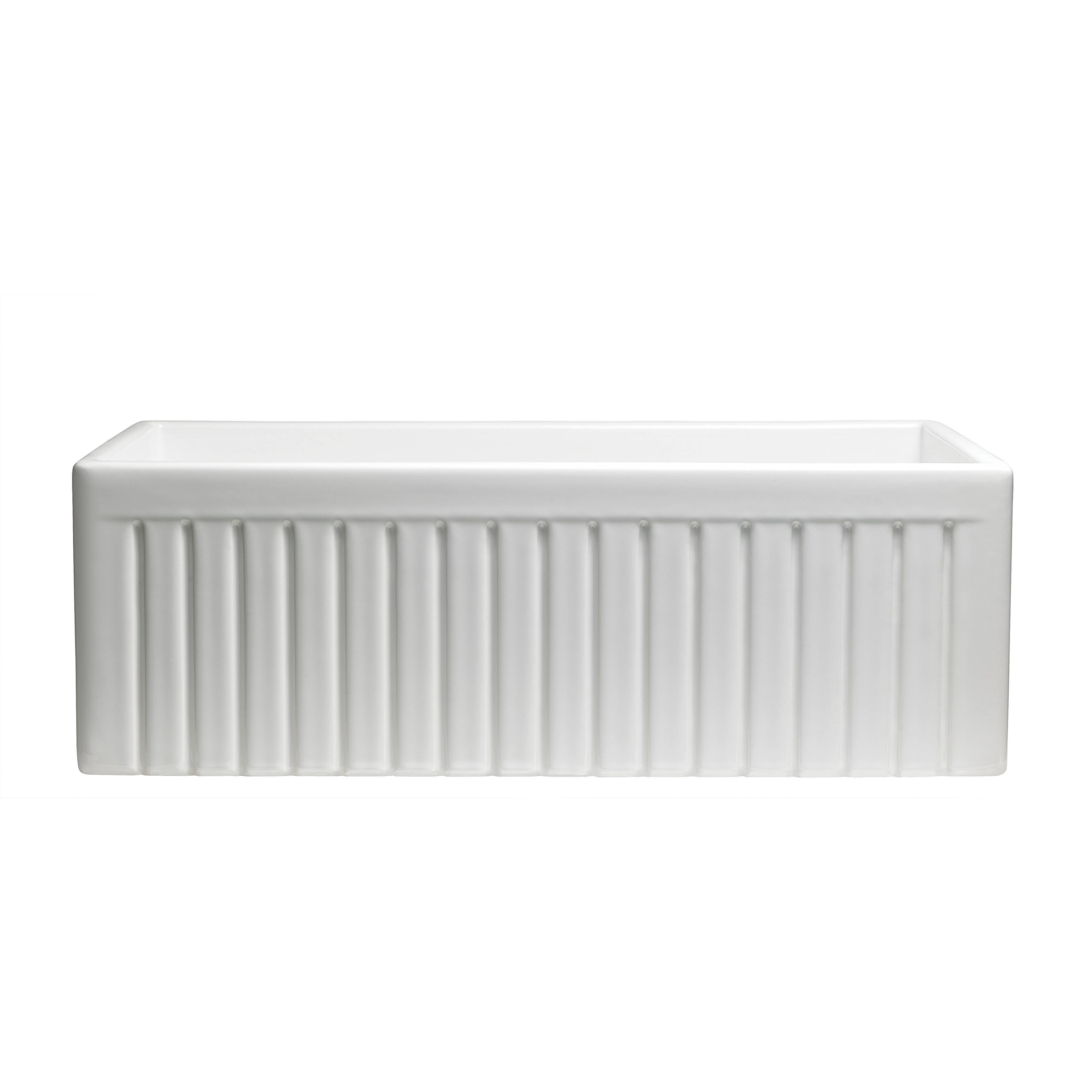 Empire Industries Sutton Place Farmhouse Fireclay 33" Single Bowl Kitchen Sink with Grid and Strainer in White