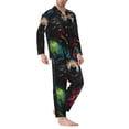 thumbnail image 2 of Sikiie Vintage Wolf Warrior Mens Pajama Set, Soft Warm Long Sleeve Sleepwear, Cozy Button-Down Pjs for Men-XX-Large, 2 of 7