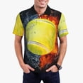 thumbnail image 1 of Balery Tennis Ball In Fire And Water Camisa Polo de Hombre con Estampado, de Manga Corta y Tejido Medio, Camisa Tipo Golf Polo-Large, 1 of 6