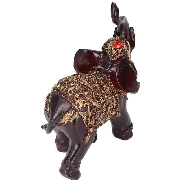 Figurines d'Éléphant Résine Durable Texture Délicate Style Rétro Symbolisent Puissance Chance Prospérité Statue d'Éléphant