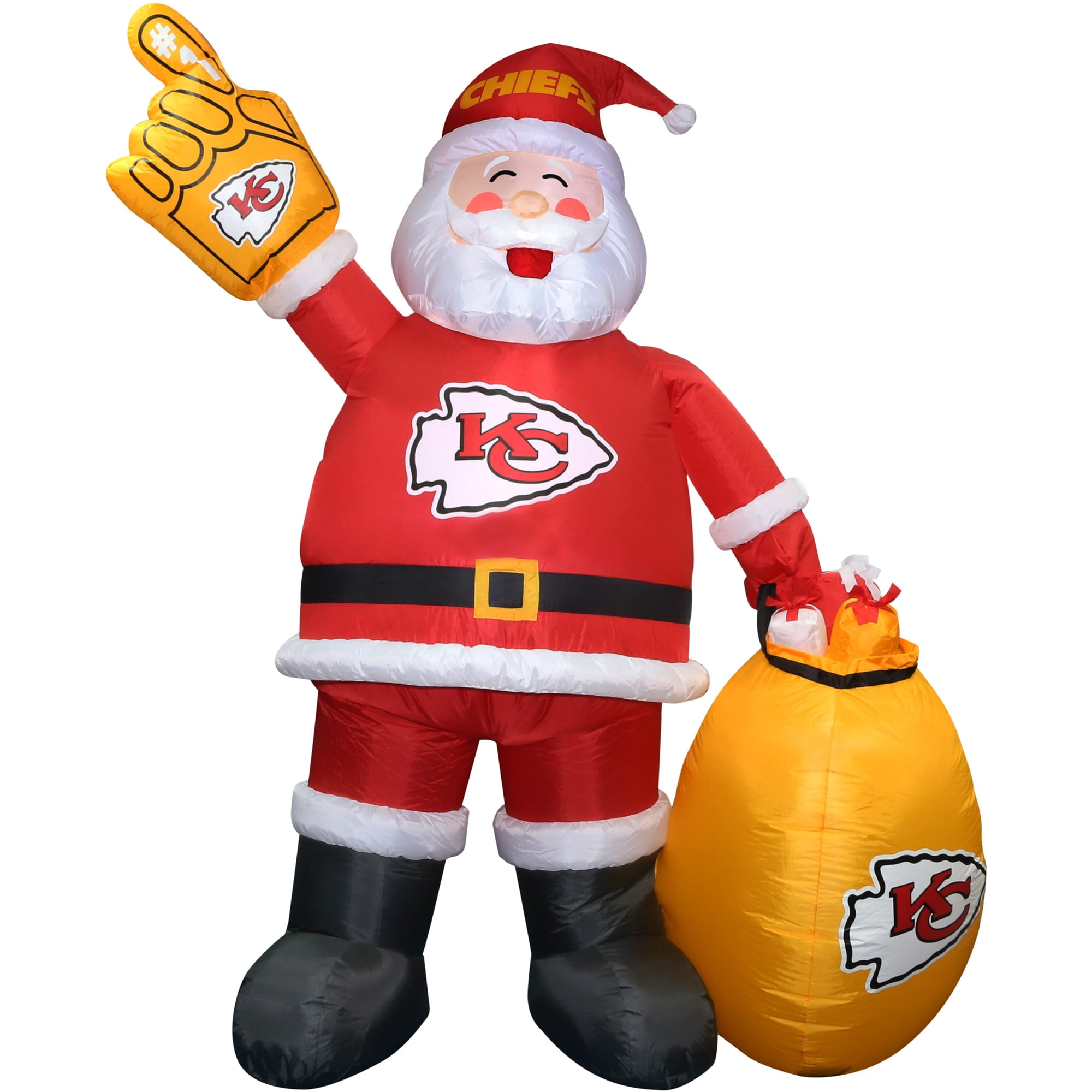 Kc's best christmas lights Kansas City Chiefs 7' Inflatable Santa - Walmart.com