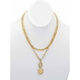 thumbnail image 4 of PalmBeach Jewelry Crystal Coin Pendant Multistrand Yellow Gold Ion-Plated Layered Necklace Set 15.5-18 inch, 4 of 6
