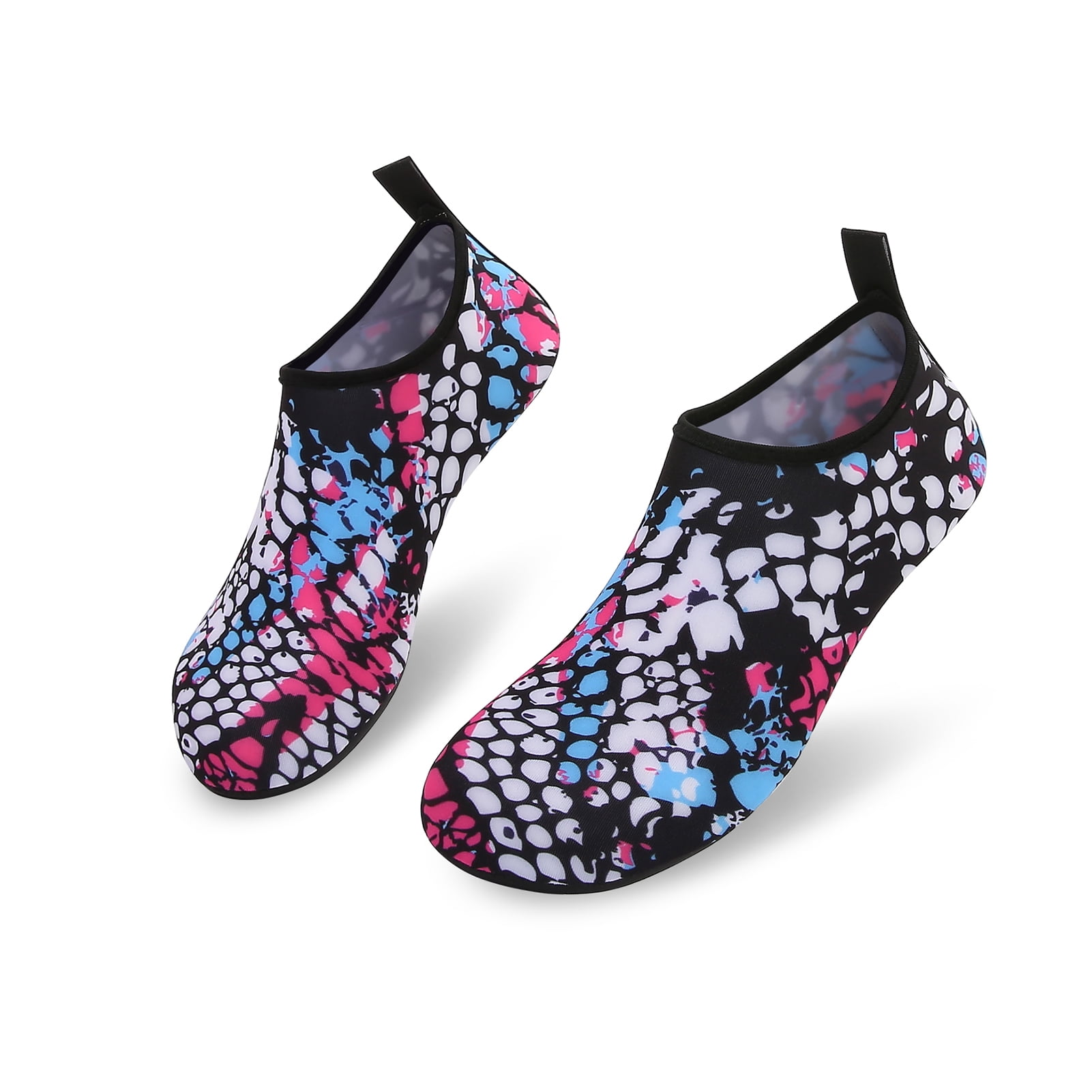 Men and Women a Slip On Barefoot Quick-Dry Beach Aqua Yoga Water Shoes (Fishnet/White, 4-5 Women)