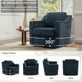 thumbnail image 6 of UIXE Swivel Accent Chair for Living Room, Modern Upholstered Barrel Arm Chair, Comfy Club Reading Chairs for Adults, Chenille Navy, 6 of 8