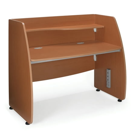 - 55148-CHY Office Furniture Tall Back and Full-length Side Panels Durable Modular Reception Cherry Privacy Station