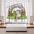 thumbnail image 2 of Ambesonne Unicorn Rainbow Kitchen Curtains, Happy Land of Pony, 55"x24", Apple Green Multicolor, 2 of 3