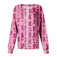 thumbnail image 5 of Scrub Jackets Women Printed Scrubs Blouse with Pocket,Workwear Top for Daily Nursing Uniform Breast Cancer Awareness Red L, 5 of 5