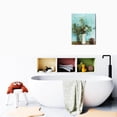 thumbnail image 6 of Soothing Blues Modern Canvas Painting of Daisy in Indian Vase for Bathroom Decor, 12x16 Inches, 6 of 7