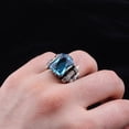 thumbnail image 4 of Roarsilver Natural Aquamarine Stone Silver Ring-Handmade Ring-Jewelry Gift For Him and Her-Mid Century Modern Rings | 9, 4 of 5