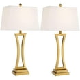 thumbnail image 4 of Maxax 30'' Metal Table Lamps Set of 2, Gold Nightstand Lamps with White Rectangular Shade for Living Room Bedroom, 3-Way Dimmable Bedside Desk Lamp for Living Room Office Entryway, 4 of 6