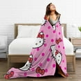 thumbnail image 3 of Hello Kitty Throw Blanket, Cozy Flannel Blankets For Boys Girls, Super Soft Warm Blanket For Couch Sofa Bed, 3 of 9