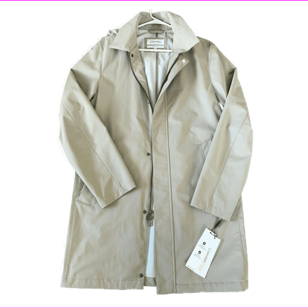 calvin klein tan trench coat