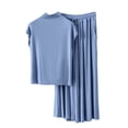 thumbnail image 3 of Dianli PJs Loungewear Loose Fit Round Neck Short Sleeve Top And Long Pants Thermal Cozy Thickened Soft Warm Homewear Winter Pajama Set Relaxed Fit Nightwear Loungewear, 3 of 7