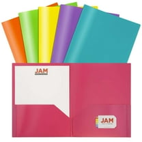 JAM Paper Plastic 2 Pocket POP Folders, School Folders, Assorted Fashion Colors, Bulk 144/Box