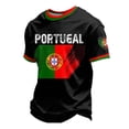 thumbnail image 2 of Men Soccer T-Shirt Raglan Top Football Portugal Fan Tee Shirt Portugal Graphic Crew Neck Short Sleeve Casual Shirt Tops 4XL, 2 of 3