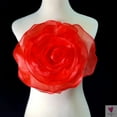 thumbnail image 5 of Large Rose Flower Patch - Artificial Handmade Chest Flower, Clothing, Dress, Neck or Hair Decoration - Organza 3D Flower Corsage Accessory, 5 of 8