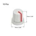 thumbnail image 2 of 10 Pcs Perilla de agujero de eje de 6mm para amplificador de pedal de efectos de altavoz, perilla de potenciómetro blanca con marca roja, 2 of 3