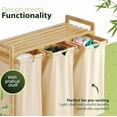 thumbnail image 7 of Large Bamboo 3-Bins Laundry Sorter Hamper with Removable Bags, Sliding Basket With Washable Bags, Extra Large Storage Solution, 7 of 7