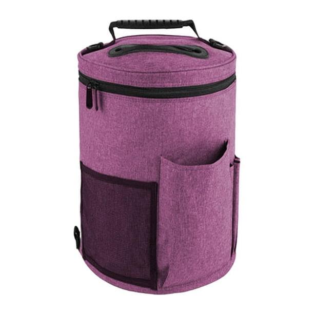 Bolsa para guardar hilo, bolsa de hombro para tejer, accesorios de tejer portátiles, almacenamiento de lana rosa roja