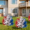 thumbnail image 4 of Fleurs de Selle pour Cimetière Memorial Day – Roses Artificielles Rouges Blanches et Bleues avec Drapeaux pour Pierres Tombales, Décoration de Tombe Patriotique pour Anciens Combattants, 16 Po, 4 of 9