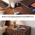 thumbnail image 5 of Nightstand with Charging Station, Modern 2 Drawer Bedside Table with Storage, 1 pack,Walnut, 5 of 10