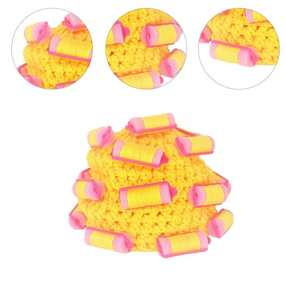 Funny Knit Curler Hat for Girls Fashion Hat Handcrochet Cosplay Costume Hat Novelty Pullover Hat Headwear