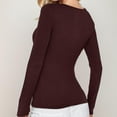 thumbnail image 4 of Weardear Womens Tops Sexy Fitted Shirt Womens V Neck Tops Long Sleeve Shirts Slim Fitted Tops Low Cut  Sweatshirts, 4 of 5