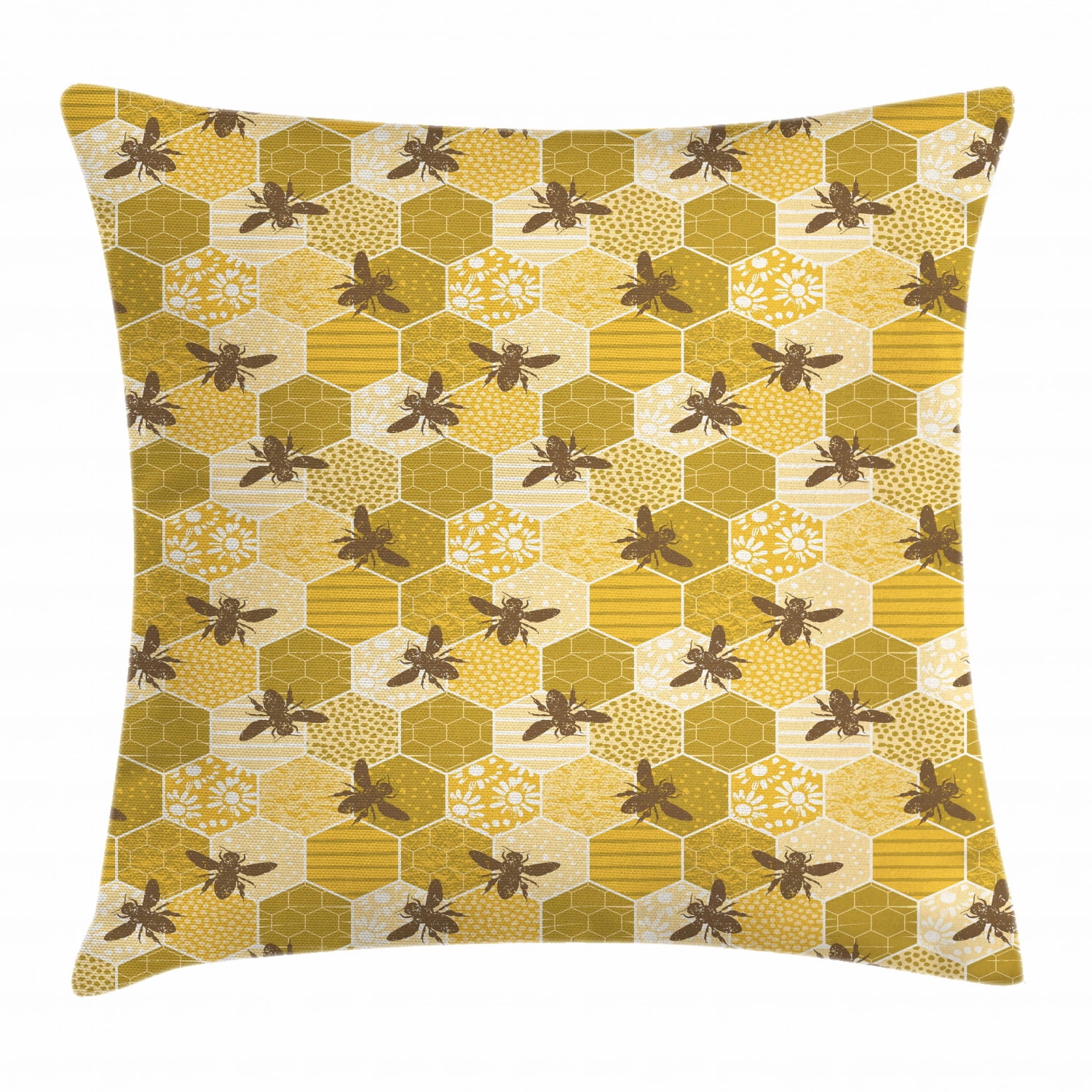 16x16 Multicolor Bee Pattern & Gifts Bee Throw Pillow