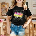 thumbnail image 2 of MUXiin Boys Girls School T-Shirts Cute Letter Graphic Short Sleeve Crewneck Breathable Casual Summer Tee Tops,110Black, 2 of 7
