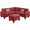 Carmine Red Fabric, variant on Poundex Furniture 4 Piece Fabric Sectional Sofa Set in Navy Color