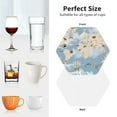 thumbnail image 6 of Yiaed Animals Travel World Map Print Leather Coasters for Drinks - Cup Coasters Coffee Table Kitchen Table Bar, Home & Office Gifts Handmade Drink Coasters-Hexagon, 6 of 6