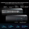 thumbnail image 3 of Conmutador PoE YuLinca de 16 puertos con enlace ascendente de 2 Gigabits 10/100/1000 Mbps, 3 of 8