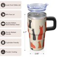 thumbnail image 3 of Cat 20oz Stainless Steel Tumbler with Handle and Straw – Insulated Travel Cup with Sliding Lid, 360° Full Wrap Printed Mug for Home, Outdoor & Sports Use, Kitty, 3 of 6