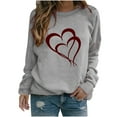 thumbnail image 3 of VKOYWKM Women's Valentines Day T Shirts Love Heart Print Tees Long Sleeve Crew Neck Holiday T-Shirts Valentines Day Gifts, 3 of 4