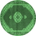 thumbnail image 1 of Ahgly Company Indoor Round Medallion Emerald Green Traditional Area Rugs, 5' Round, 1 of 4