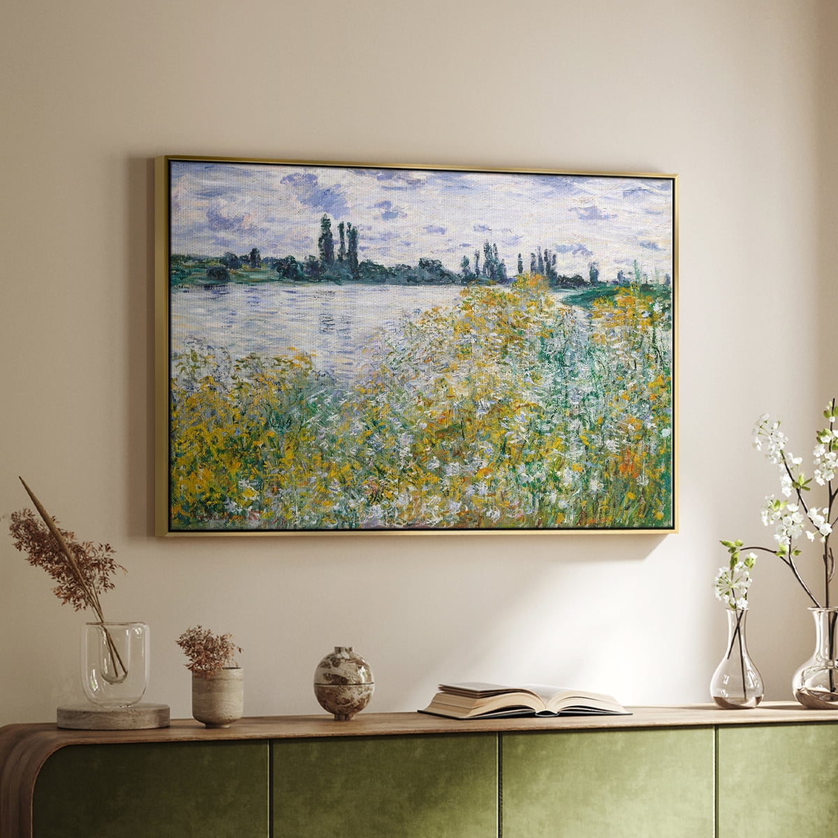 Vintage Landscape-XXVIII By Wexford Home Framed in Gold Wood Gallery Wrapped Canvas 25 in. x 37 in.