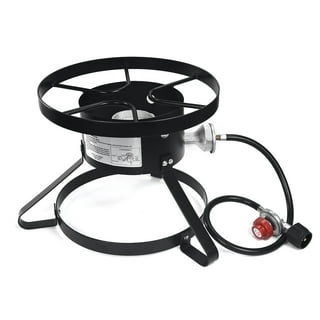 Gas Boiling Ring, Heavy Duty Propane Gas Single Burner, Cast Iron Large Gas  Burner, Portable Camping Stove for Home Brewing Cooking BBQ Type B US Plug