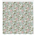 thumbnail image 2 of Ambesonne Birds and Nature Shower Curtain, Passionflower Art, 69"Wx84"L, Dried Rose Reseda Green, 2 of 4
