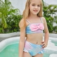 thumbnail image 6 of [BRAND CLEARANCE!!!] 7-12Y Girls Swimsuits Two Piece Bathing Suit Sets Adjustable Halter Top 3D Printed Tankini Swimwear for Summer Vacation (Style A), 6 of 7