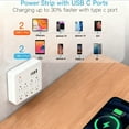 thumbnail image 3 of 14-in-1 Power Strip with 8 Outlets & 6 USB Ports (4 USB-A + 2 Type-C), 5.9ft Extension Cord, 2500W Surge Protector, Overload Protection, Wall Mountable for Home Office Desk Bedroom, 3 of 7