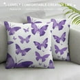 thumbnail image 3 of Leisuo Purple Butterflies Pillow Covers, Fall Pillow Cover Cushion Case for Bed Couch Sofa Holiday Farmhouse Decorative, Square white, 3 of 5