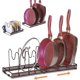 thumbnail image 1 of Soporte para ollas, organizador de cacerolas con 7 compartimentos ajustables compatibles con armarios, soporte para ollas, soporte para sartenes compatible con cocina Afortunado Sencillez, 1 of 5