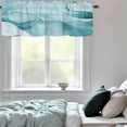 thumbnail image 6 of Valance Curtains for Windows Turquoise Marble Kitchen Curtians Window Treatment Modern Abstract Art Topper Curtain Rod Pocket Valances for Kitchen Bathroom Living Room 60x18in, 6 of 9