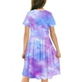 thumbnail image 2 of LOVZFMLL Robe à Manches Courtes Imprimée pour Tout-Petits Enfants Robe Évasée Extensible, 2 of 2
