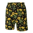 thumbnail image 6 of Uemuo Bees and Sunflowers Pattern Men's Swim Trunks Hawaiian Beach Bathing Suit Swimsuits Beach Quick-Dry Shorts with Pockets-X-Large, 6 of 9